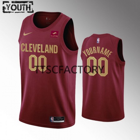 Kinder NBA Cleveland Cavaliers Trikot Benutzerdefinierte Nike 2022-23 Icon Edition Rot Swingman